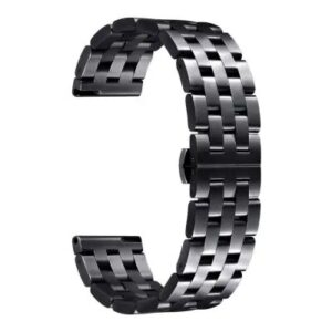 20mm Stainless Steel Watch Band Wrist Strap Replacement for Samsung Galaxy Watch 42mm - Black