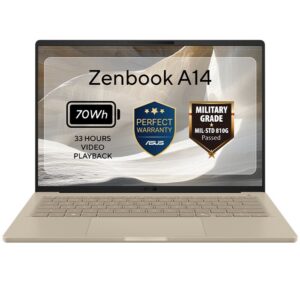 Zenbook A14 14'' OLED Snapdragon X2 Elite X2E88100 4.0GHz 32GB 1TB SSD Adreno iGPU WIN 11 HOME Beige 32GB RAM